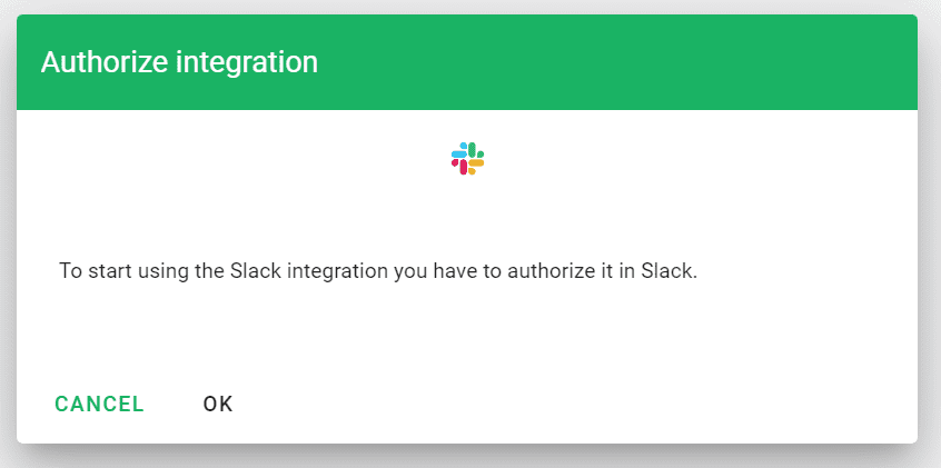 Authorize Slack